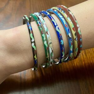 Colorful Enamel Bangle Set